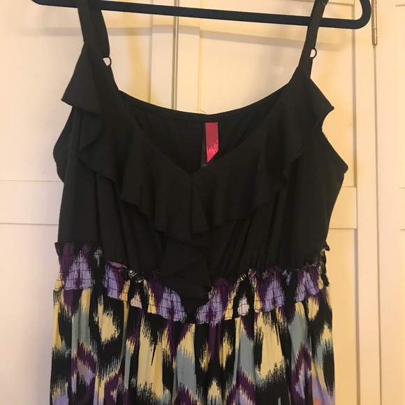 Black and multi color print dress - Picture 5 of 7
